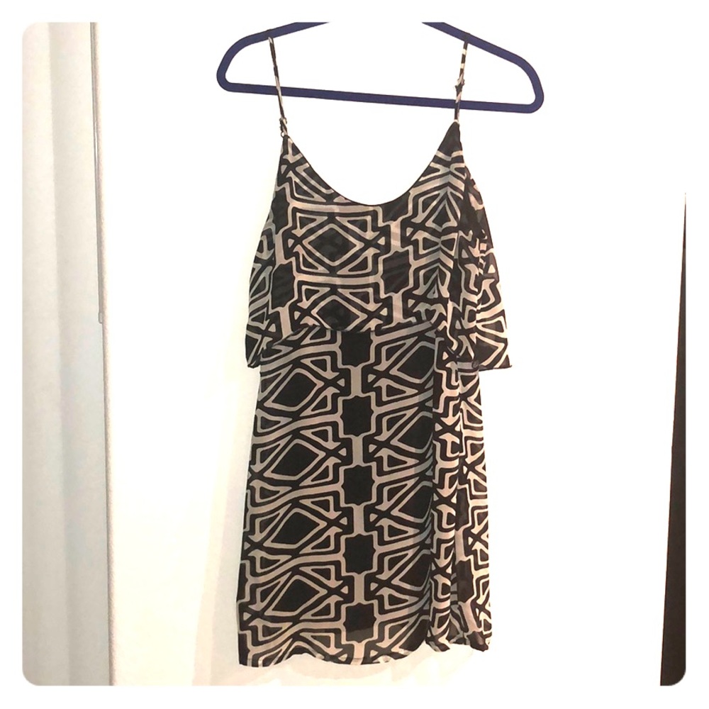 Black and white spaghetti strap dress